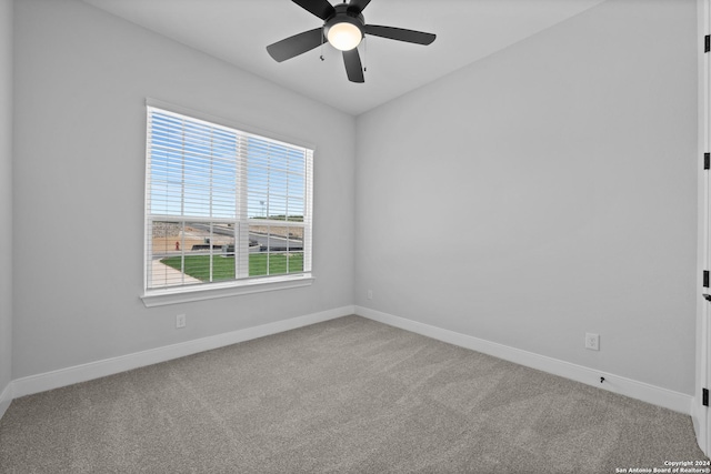 207 Azalea Aly, Castroville, TX 78009 - unfurnished room featuring carpet, baseboards, and a ceiling fan