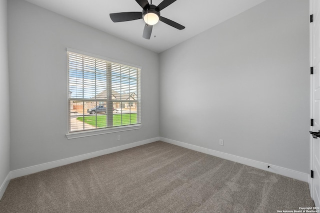 191 Azalea Aly, Castroville, TX 78009 - carpeted spare room featuring baseboards and a ceiling fan