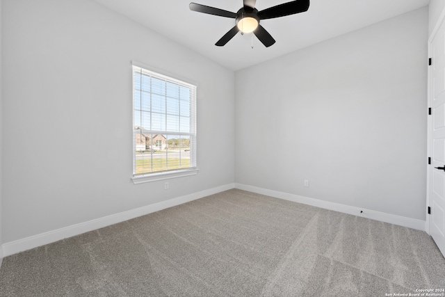 243 Wisteria Vw, Castroville, TX 78009 - unfurnished room with baseboards, carpet, and ceiling fan