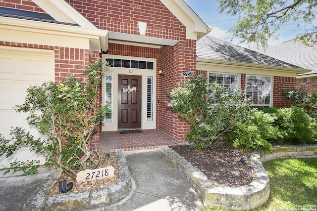 27218 Spiral Cyn, San Antonio, TX 78261 - property entrance with brick siding and a shingled roof