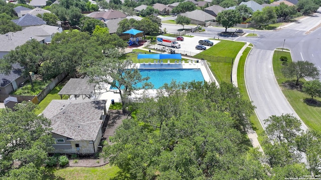 27218 Spiral Cyn, San Antonio, TX 78261 - aerial perspective of suburban area featuring a pool area