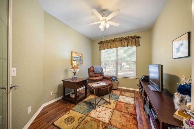 12518 Cascade Hls, San Antonio, TX 78253 - office with wood finished floors, baseboards, and ceiling fan