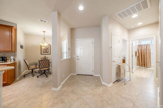 12518 Cascade Hls, San Antonio, TX 78253 - entryway with light tile patterned flooring, baseboards, and recessed lighting