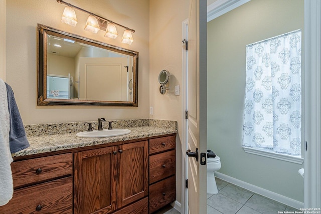 1459 Janets, New Braunfels, TX 78130 - full bath featuring vanity, toilet, tile patterned flooring, and baseboards