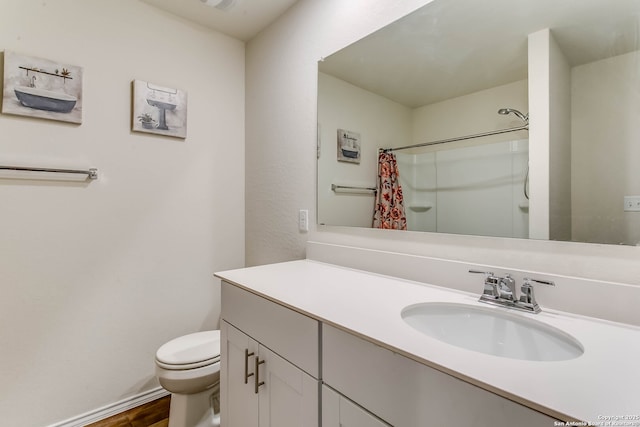 7010 Whipsaw Pt, San Antonio, TX 78253 - full bath with toilet, vanity, wood finished floors, and curtained shower