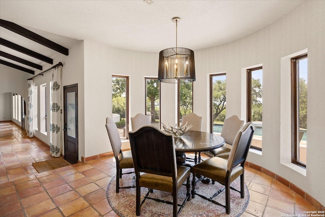 8122 Triple Crown, Fair Oaks Ranch, TX 78015 - dining area with beam ceiling and baseboards