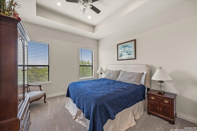 8122 Triple Crown, Fair Oaks Ranch, TX 78015 - bedroom with baseboards, carpet flooring, ceiling fan, and recessed lighting