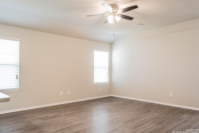 2340 Arctic Warbler, New Braunfels, TX 78130 - empty room featuring dark wood finished floors, ceiling fan, and baseboards