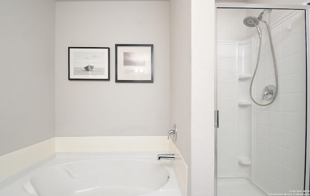 5727 Ivans Farm, San Antonio, TX 78244 - bathroom featuring a shower stall and a bath