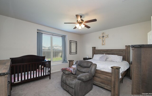 5727 Ivans Farm, San Antonio, TX 78244 - bedroom with carpet floors, baseboards, and a ceiling fan