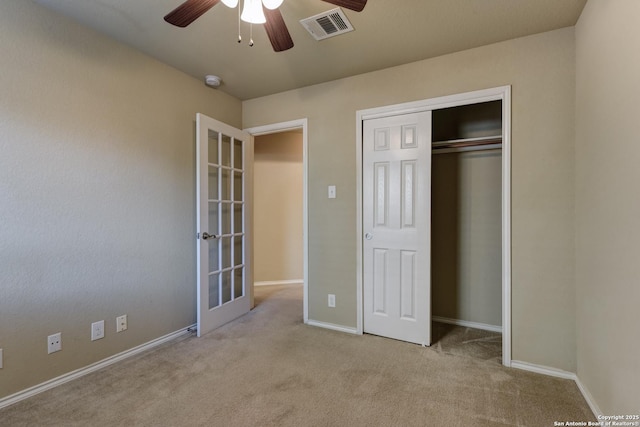114 Arcadia Pl, Cibolo, TX 78108 - unfurnished bedroom featuring carpet floors, baseboards, a closet, and ceiling fan