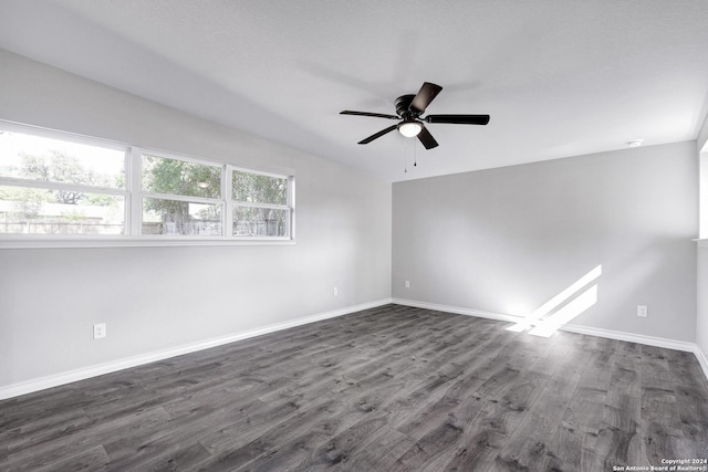 123 Riviera, Castle Hills, TX 78213 - empty room featuring a ceiling fan, dark wood-style floors, and baseboards