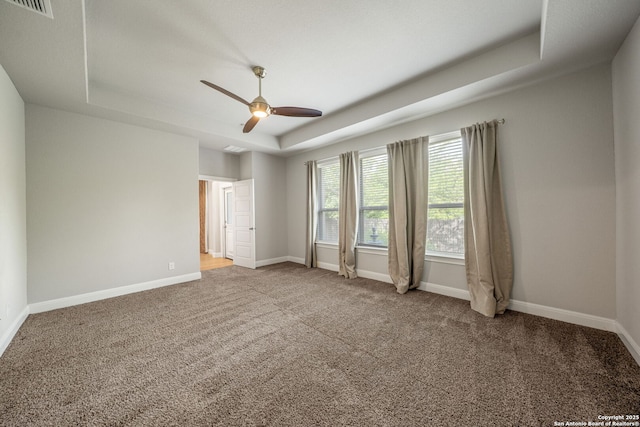 5847 Sweetwater, San Antonio, TX 78253 - carpeted empty room with a raised ceiling, a ceiling fan, and baseboards