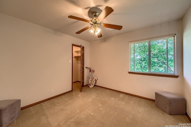 13742 Corinth, Universal City, TX 78148 - empty room featuring light colored carpet, baseboards, and ceiling fan