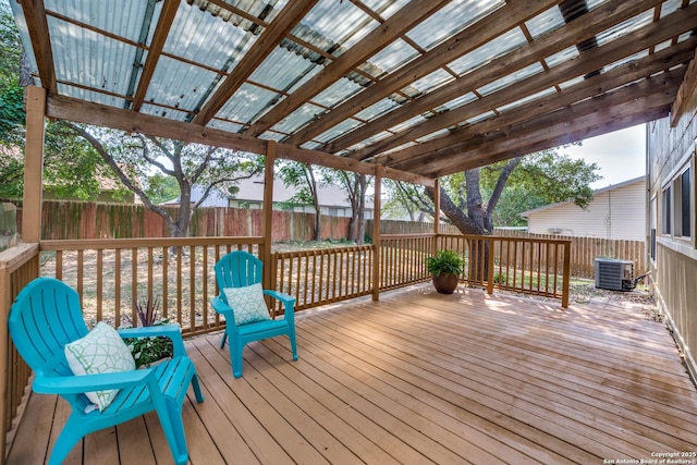 9838 Trendwood, San Antonio, TX 78250 - wooden deck with central AC and a fenced backyard