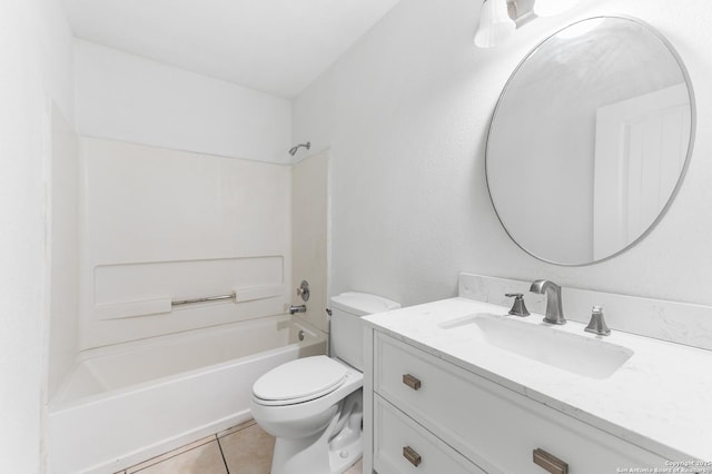 8907 Silver Bow, San Antonio, TX 78242 - full bathroom with tile patterned floors, toilet, shower / bath combination, and vanity