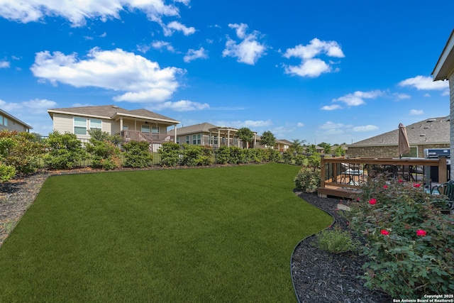 4610 Honeydew Rdg, San Antonio, TX 78253 - view of green lawn with a deck