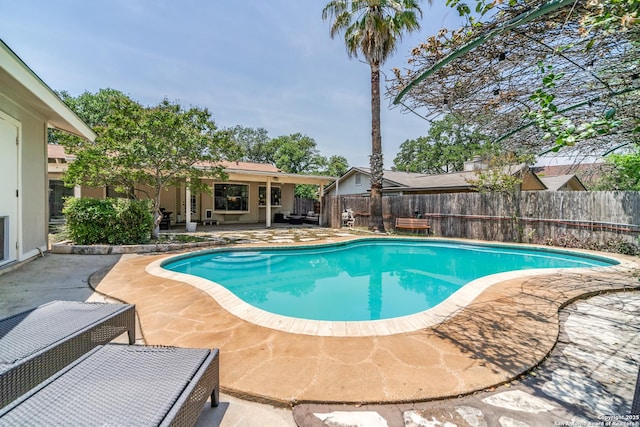 2111 Peach Blossom St, San Antonio, TX 78247 - view of pool with a patio area and a fenced backyard