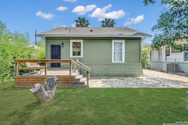 419 Wickes, San Antonio, TX 78210 - back of house featuring a deck, a patio, and cooling unit