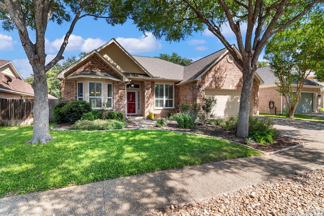 2426 Enfield Grove, San Antonio, TX 78231 - ranch-style home with brick siding, a garage, driveway, and roof with shingles
