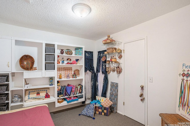 5954 Oak Run, San Antonio, TX 78247 - recreation room featuring carpet floors and a textured ceiling