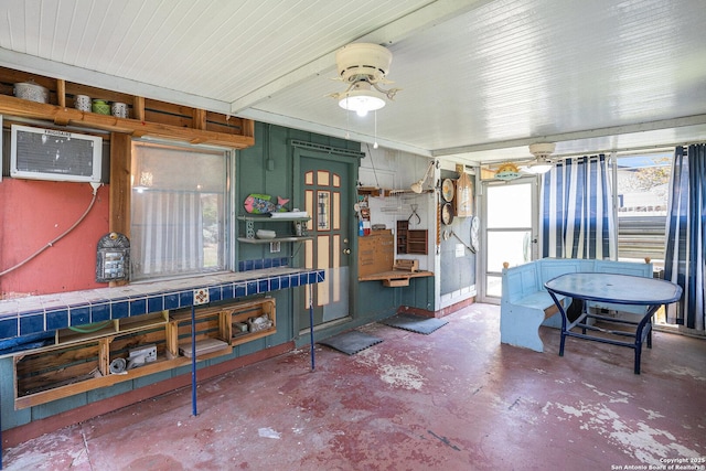 5954 Oak Run, San Antonio, TX 78247 - misc room with concrete floors and a wall mounted air conditioner