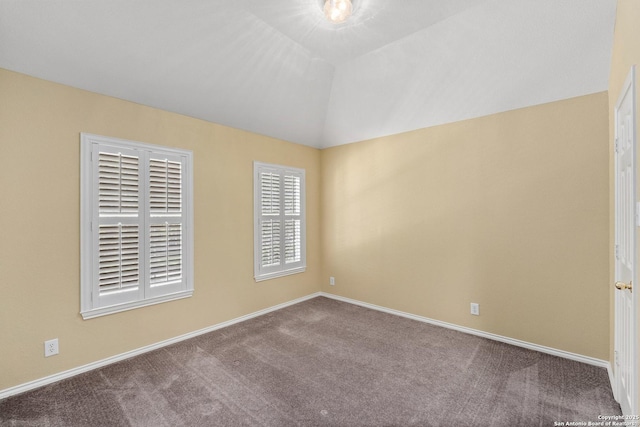 18852 Agin Ct, San Antonio, TX 78258 - unfurnished room with carpet flooring, lofted ceiling, and baseboards