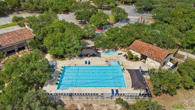 18852 Agin Ct, San Antonio, TX 78258 - bird's eye view of a pool