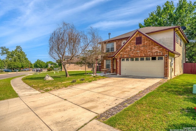 1130 Stone Gdn, New Braunfels, TX 78130 - traditional-style house featuring a garage, driveway, and brick siding