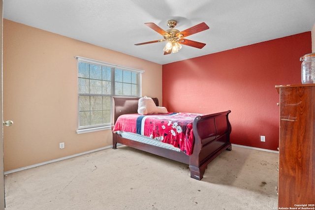1130 Stone Gdn, New Braunfels, TX 78130 - carpeted bedroom with baseboards and ceiling fan