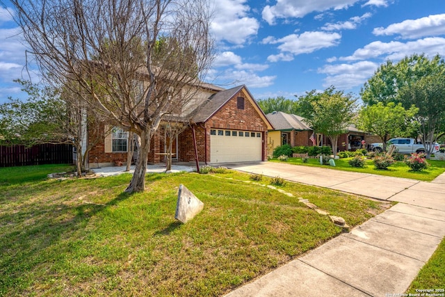1130 Stone Gdn, New Braunfels, TX 78130 - view of front of property featuring brick siding, an attached garage, and driveway