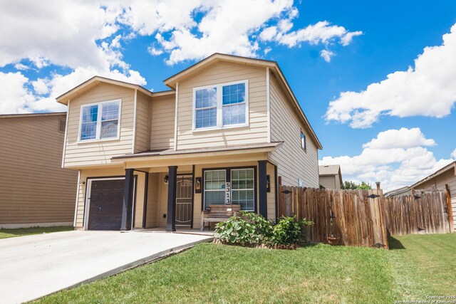 5311 Moreville Farm, San Antonio, TX 78228 - traditional-style house with covered porch, driveway, and a garage