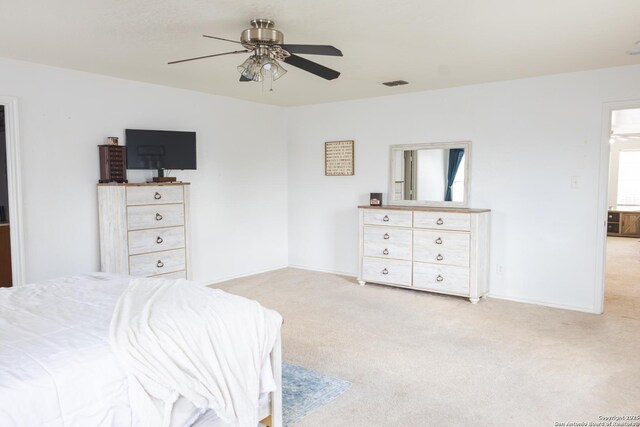 5311 Moreville Farm, San Antonio, TX 78228 - bedroom featuring light carpet and ceiling fan