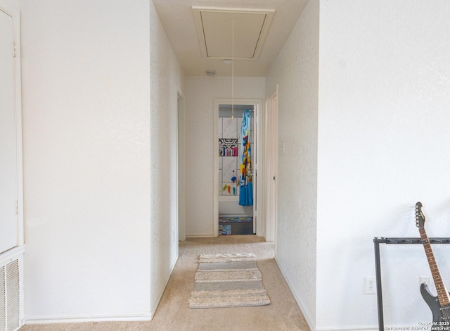 5311 Moreville Farm, San Antonio, TX 78228 - corridor with attic access and carpet flooring