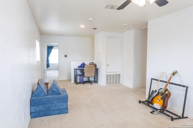 5311 Moreville Farm, San Antonio, TX 78228 - sitting room with carpet and ceiling fan