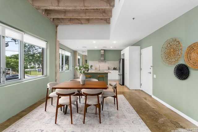 1115 S Alamo St Unit 2211, San Antonio, TX 78210 - dining room with concrete flooring, recessed lighting, and baseboards