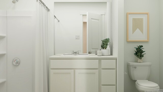 15422 Jake Xing, San Antonio, TX 78245 - bathroom featuring vanity, toilet, and curtained shower
