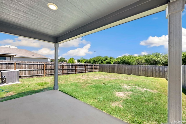 6322 Silver Pegasus, San Antonio, TX 78218 - view of yard with a patio area and central AC unit