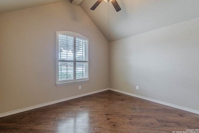 15522 Echo, Selma, TX 78154 - spare room with dark wood finished floors, a ceiling fan, and baseboards