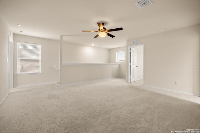 13731 Redtail Lndg, San Antonio, TX 78253 - spare room with ceiling fan, light colored carpet, and baseboards