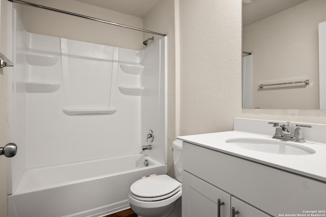 13731 Redtail Lndg, San Antonio, TX 78253 - full bath featuring vanity, toilet, bathtub / shower combination, and a textured wall