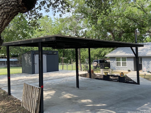 326 Riverview, Mcqueeney, TX 78123 - view of patio / terrace with a carport and driveway