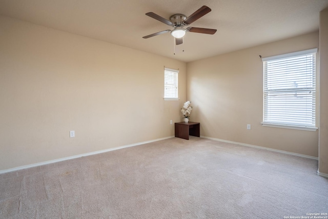 11607 Pelican Pass, San Antonio, TX 78221 - empty room featuring ceiling fan, carpet flooring, and baseboards