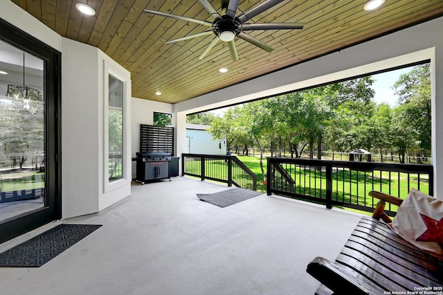 149 Chisum Ln, Vernia, TX 78121 - view of patio / terrace featuring ceiling fan and a grill