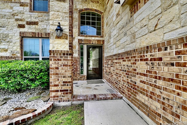14402 Palomino Pl, San Antonio, TX 78254 - view of exterior entry with stone siding and brick siding