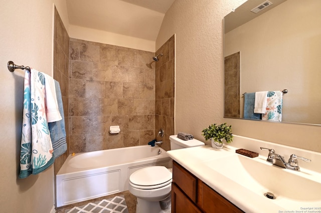 14402 Palomino Pl, San Antonio, TX 78254 - bathroom featuring toilet, washtub / shower combination, and vanity