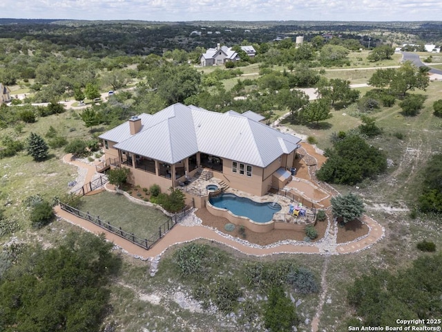 286 Settlers, Comfort, TX 78013 - aerial view of property and surrounding area with a pool area