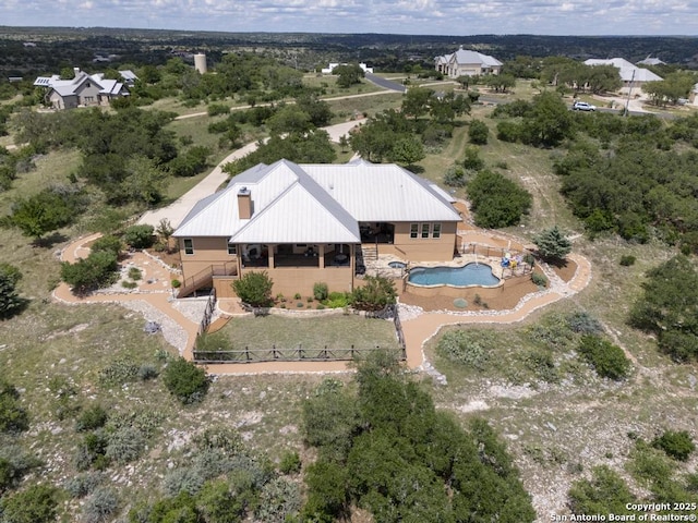 286 Settlers, Comfort, TX 78013 - view of subject property featuring a pool area and a tree filled landscape
