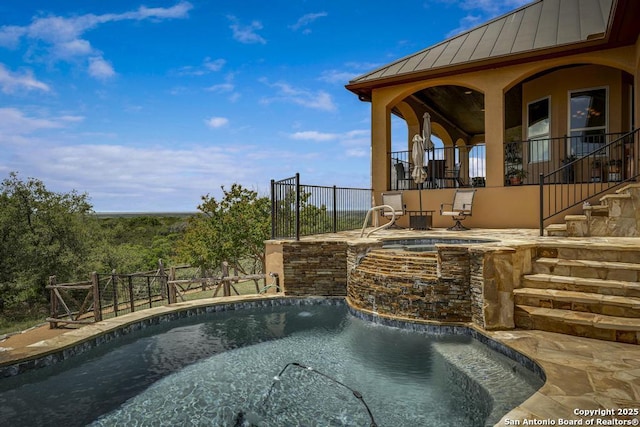 286 Settlers, Comfort, TX 78013 - outdoor pool featuring stairs and a patio area