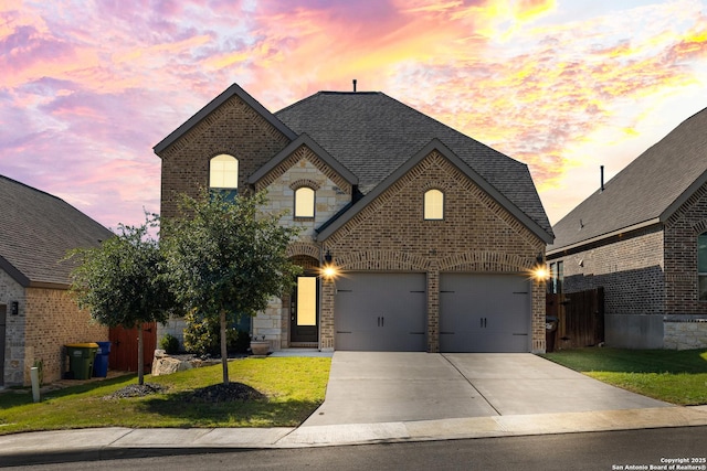 2126 Elysian, San Antonio, TX 78253 - french country style house featuring brick siding, stone siding, driveway, and a garage